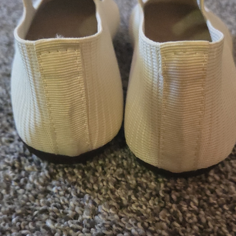 Women's Beige and Black Knit Ballet Flats - Picture 5 of 10